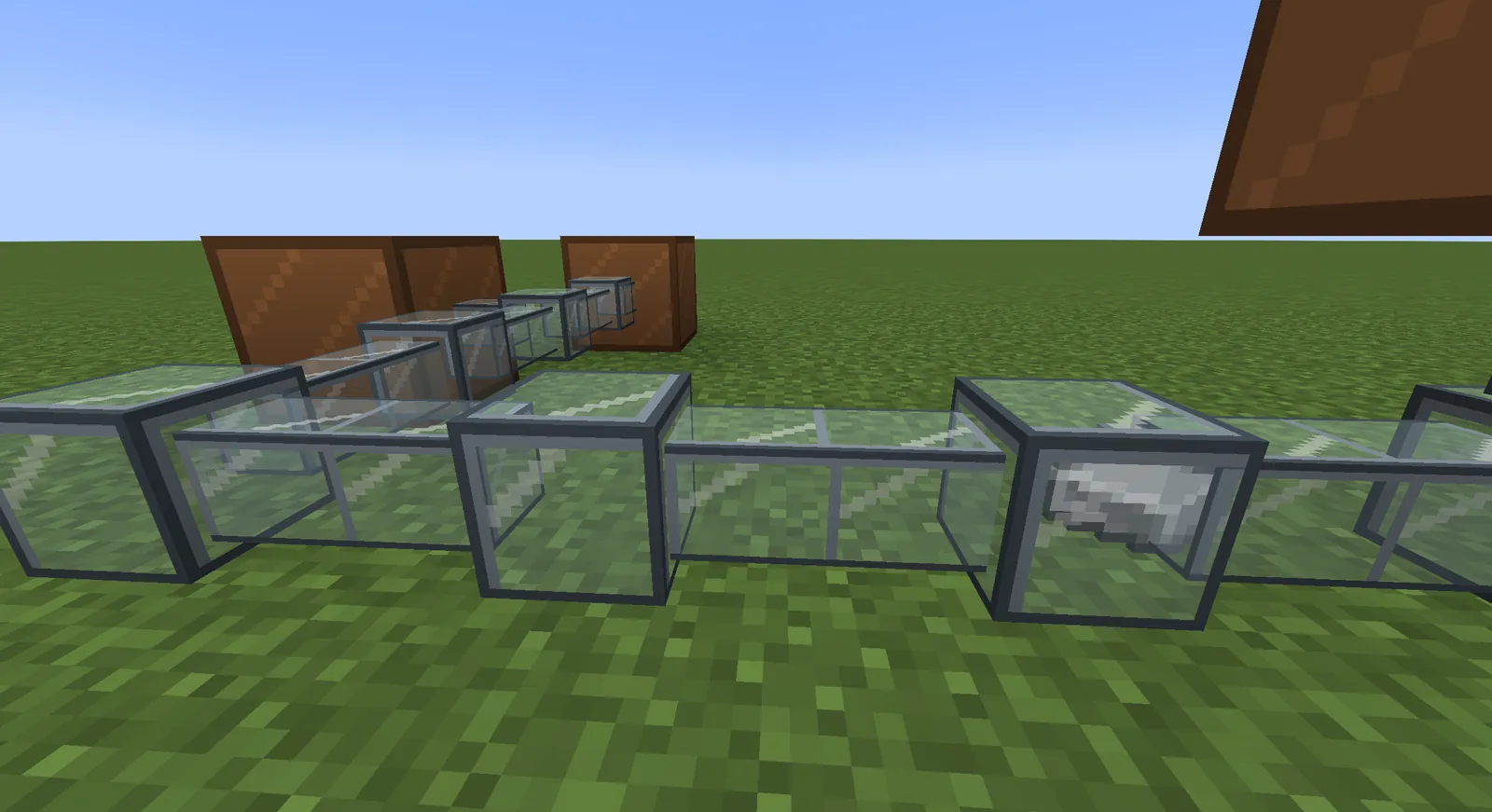 Items travelling through a glass duct in the game