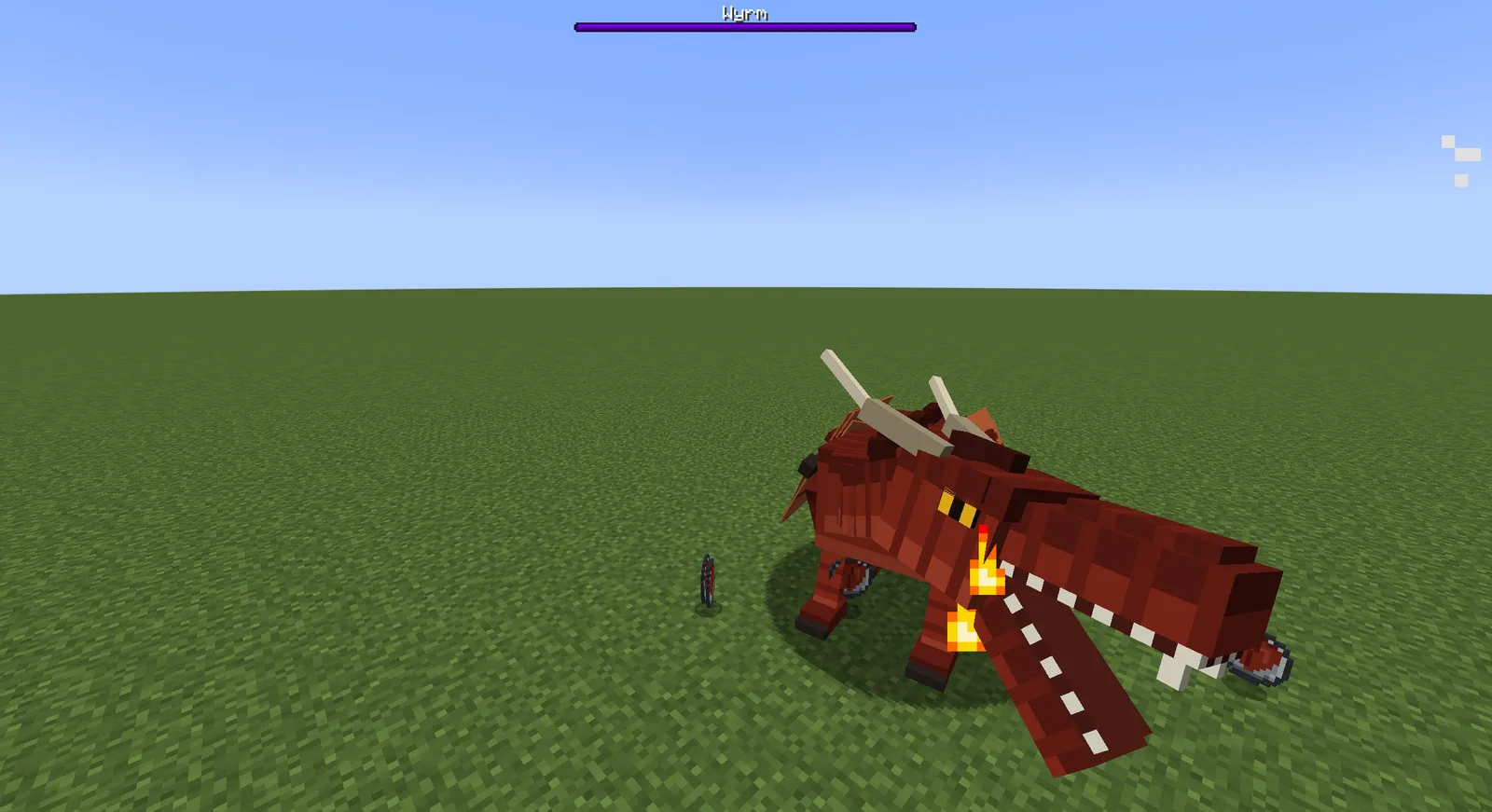 A wyrm breathing fire in the game