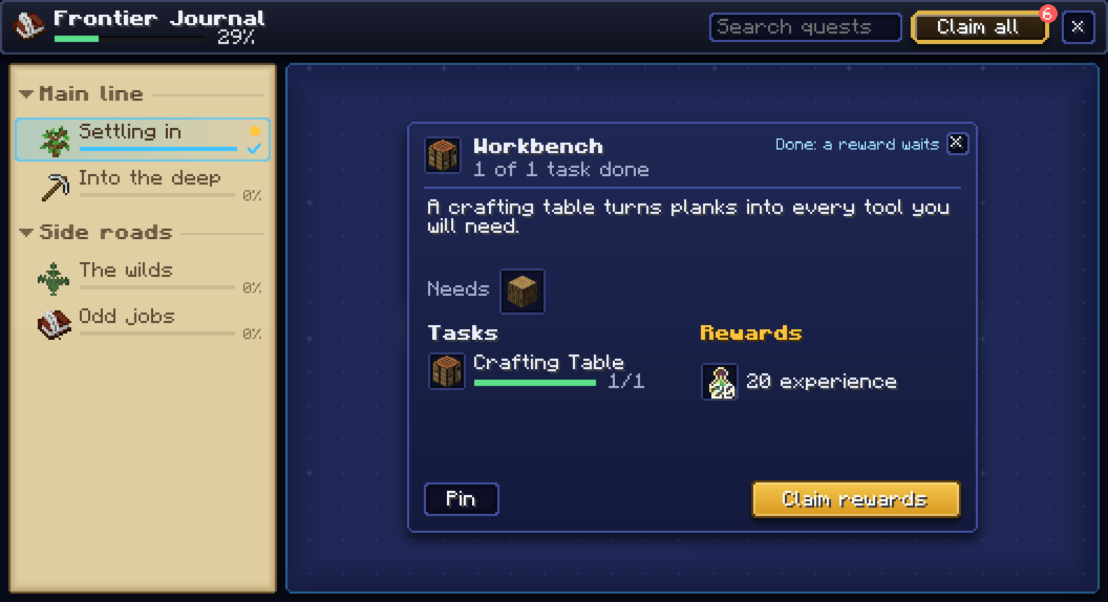 The same quest screen in the game
